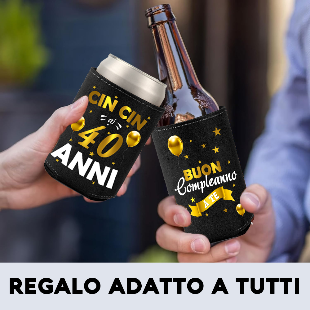 Raffredda Lattina Ecopelle Sintetica Nera Confezione da 10 - Buon 40 Compleanno