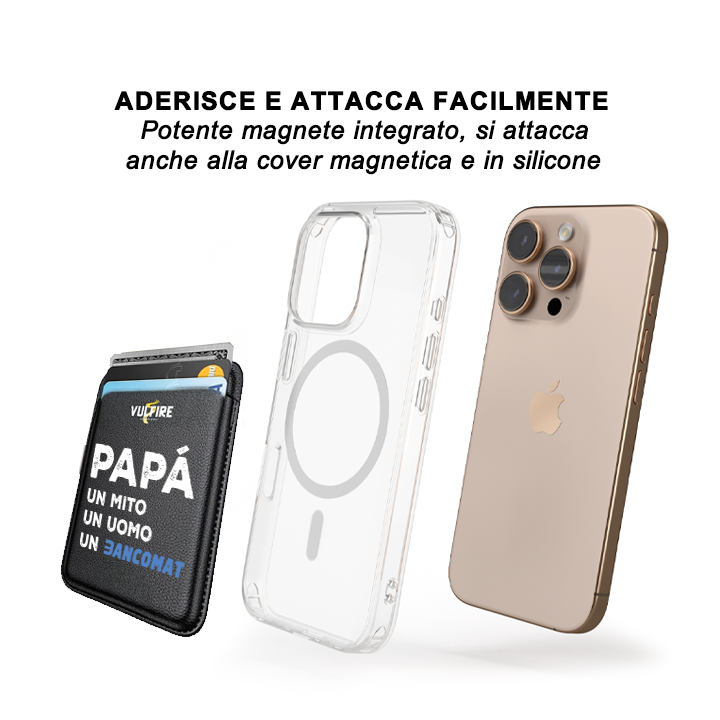 Portafoglio Portacarte Uomo in Ecopelle sintetica Alta Qualità RFID Blocking con Magnete - Festa del Papà