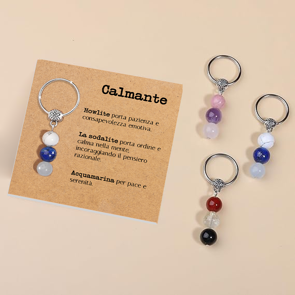 Portachiavi Con Cristalli Naturali Curativi - Calmante