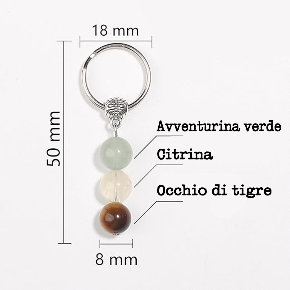 Portachiavi Con Cristalli Naturali Curativi - Buona Fortuna