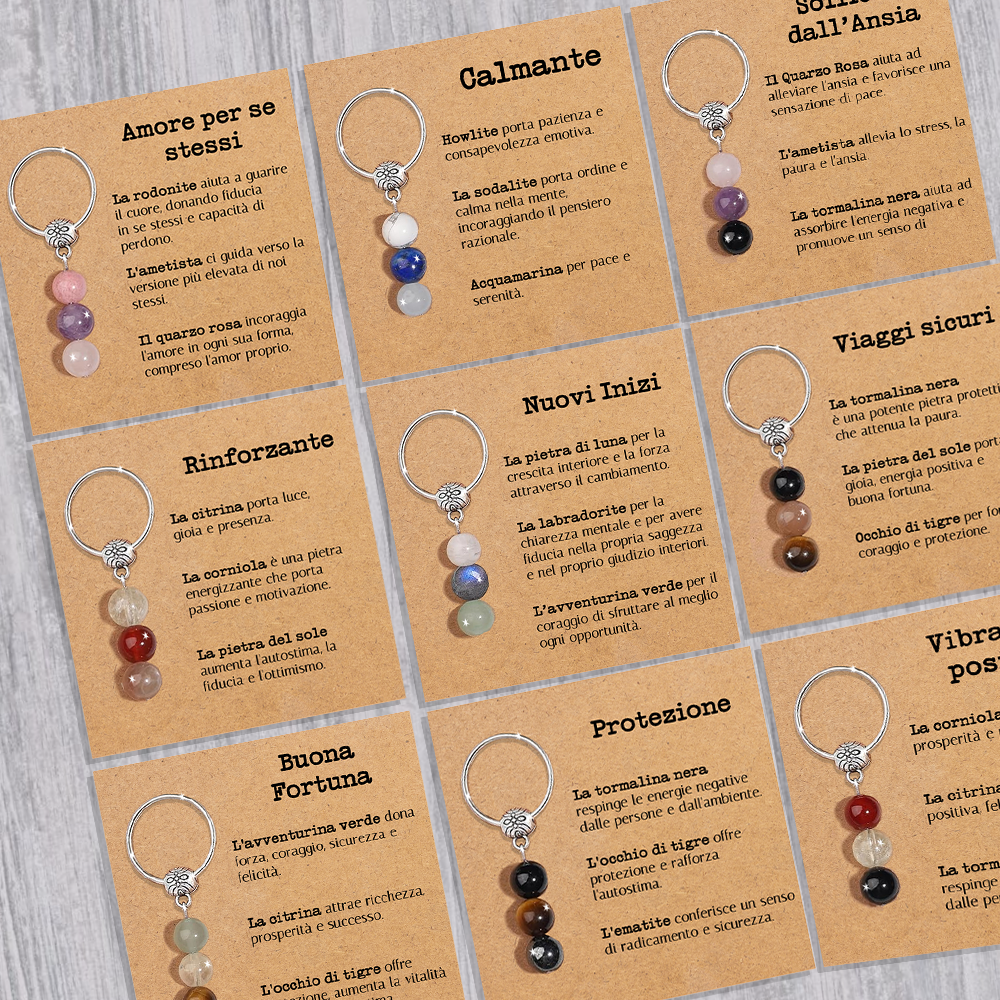 Portachiavi Con Cristalli Naturali Curativi - Viaggi sicuri