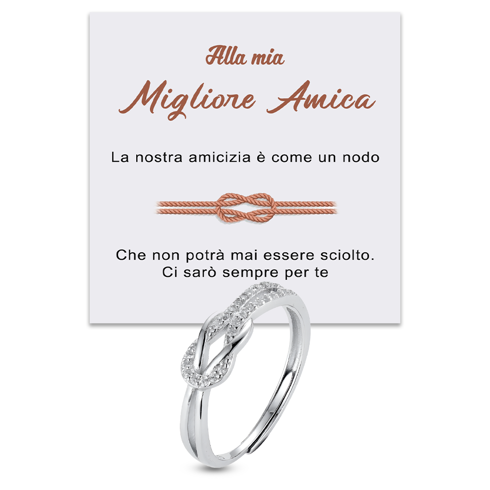 Anello Nodo da Donna in Argento Sterling 925 - Migliore Amica