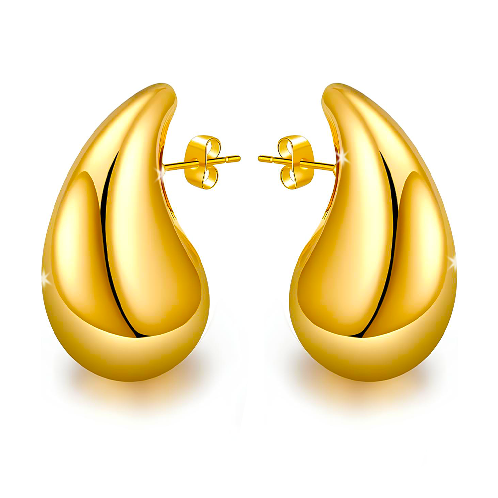 Orecchini a Goccia Donna in Acciaio chirurgico con Finitura in Oro 18k