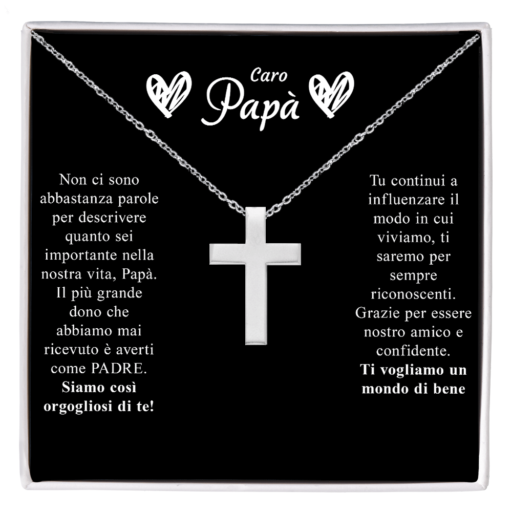 Collana Croce Argento sterling 925 - Caro Papà