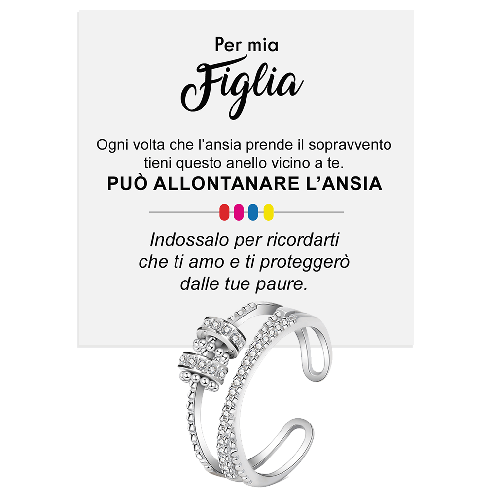 Anello da Donna in Argento Sterling 925 Per mia Figlia - Ansia