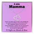 Collana Due Cuori Uniti in Argento Sterling 925 - A mia mamma