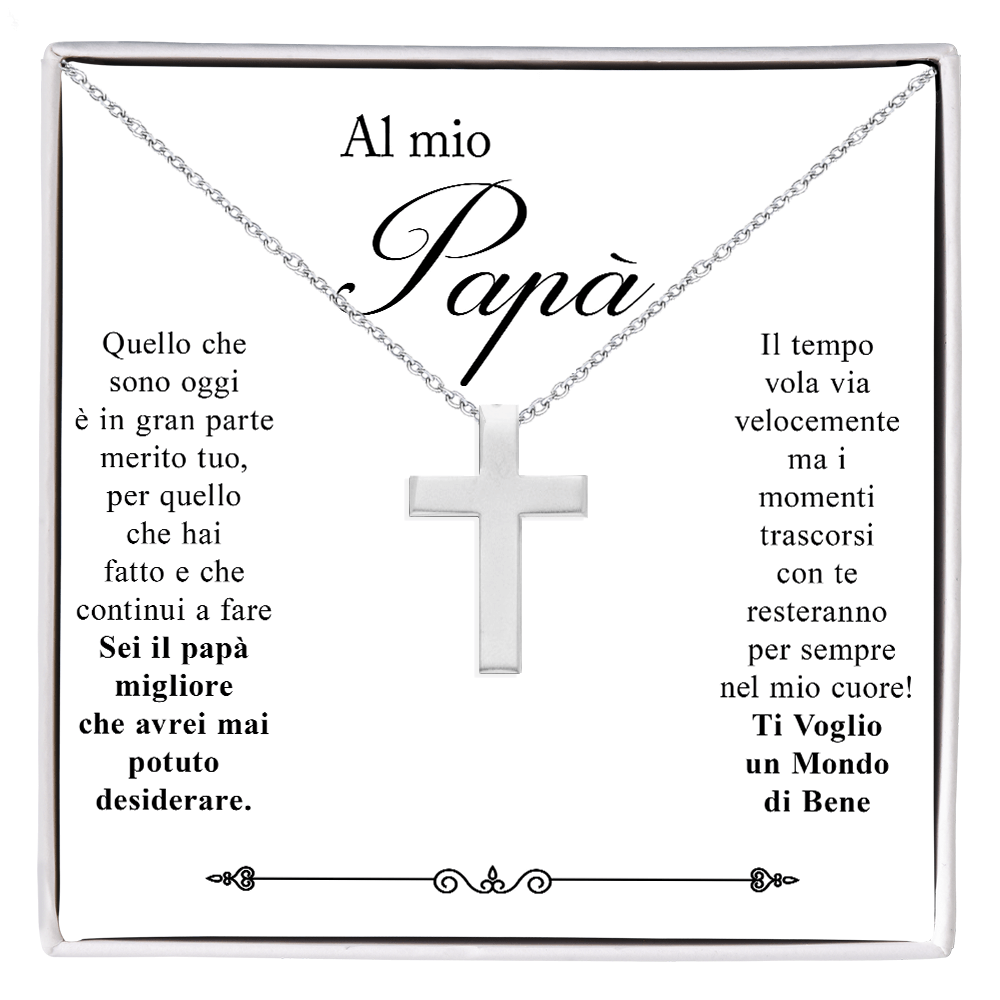 Collana Croce Argento sterling 925 - Al Papà