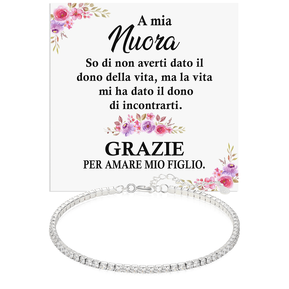 Bracciale Tennis in Argento Sterling 925 - A mia Nuora