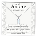 Collana Pietra di Luna Rettangolare in Argento Sterling 925 - Al mio Amore