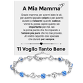 Bracciale Pietre Blu A mia Mamma - Ti voglio tanto bene.