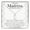 Collana Pietra di Luna Rettangolare in Argento Sterling 925 - Alla mia Madrina