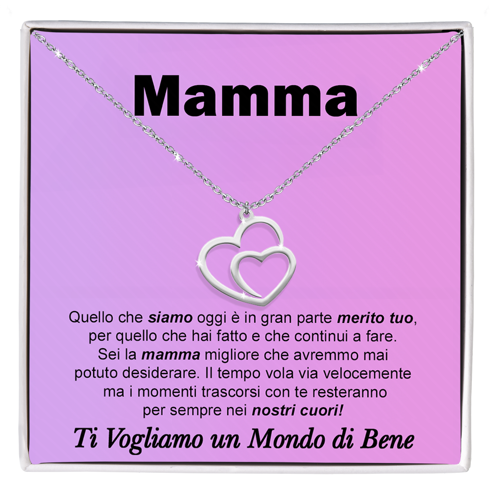 Collana Due Cuori Uniti - Mamma