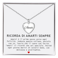 Collana da Donna a Cuore con Incisione 'Amati' in Acciaio Inox Lucidato -  Ricorda di Amarti Sempre