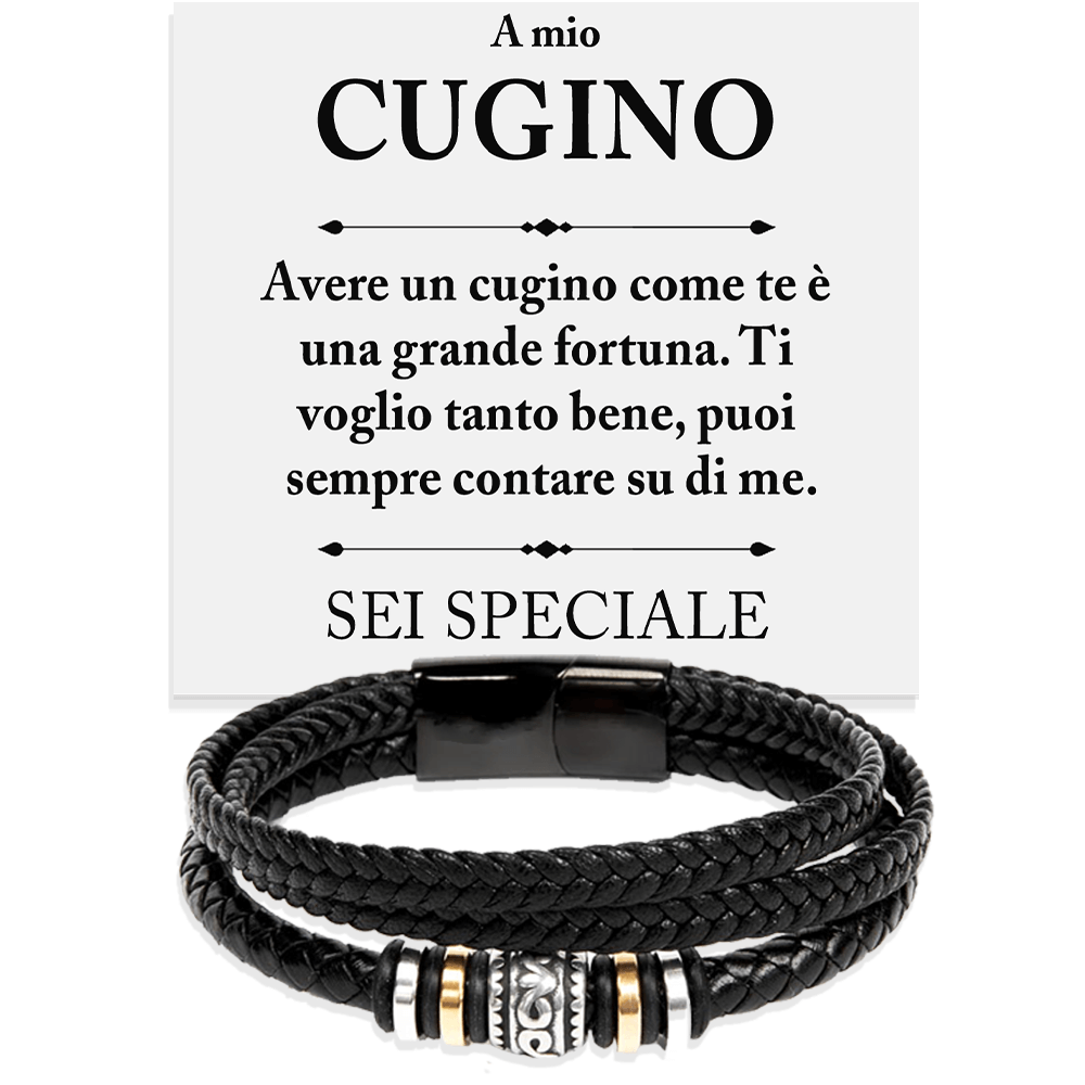 Bracciale Pelle Intrecciata - Cugino