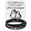 Bracciale Pelle Intrecciata - Pinguino