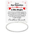 Bracciale Tennis in Argento Sterling 925 -  A mia Moglie Buon San Valentino