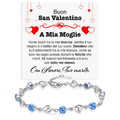 Bracciale Pietre Blu - A mia Moglie San Valentino