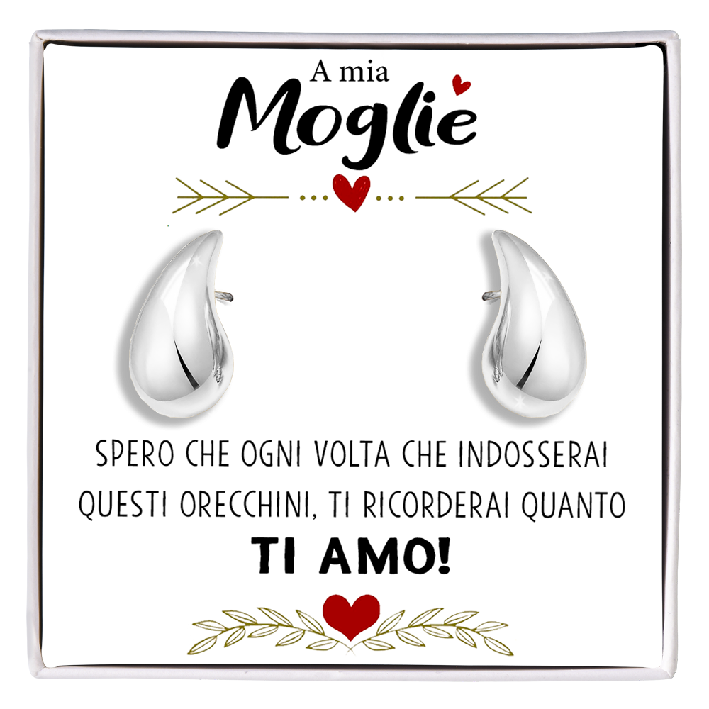 Orecchini a Goccia in Acciaio chirurgico - A mia Moglie