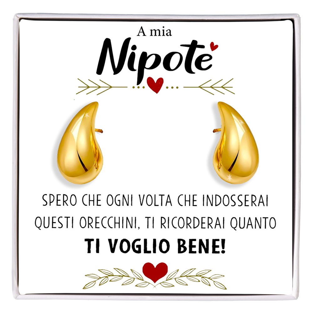 Orecchini a Goccia in Acciaio chirurgico - A mia Nipote
