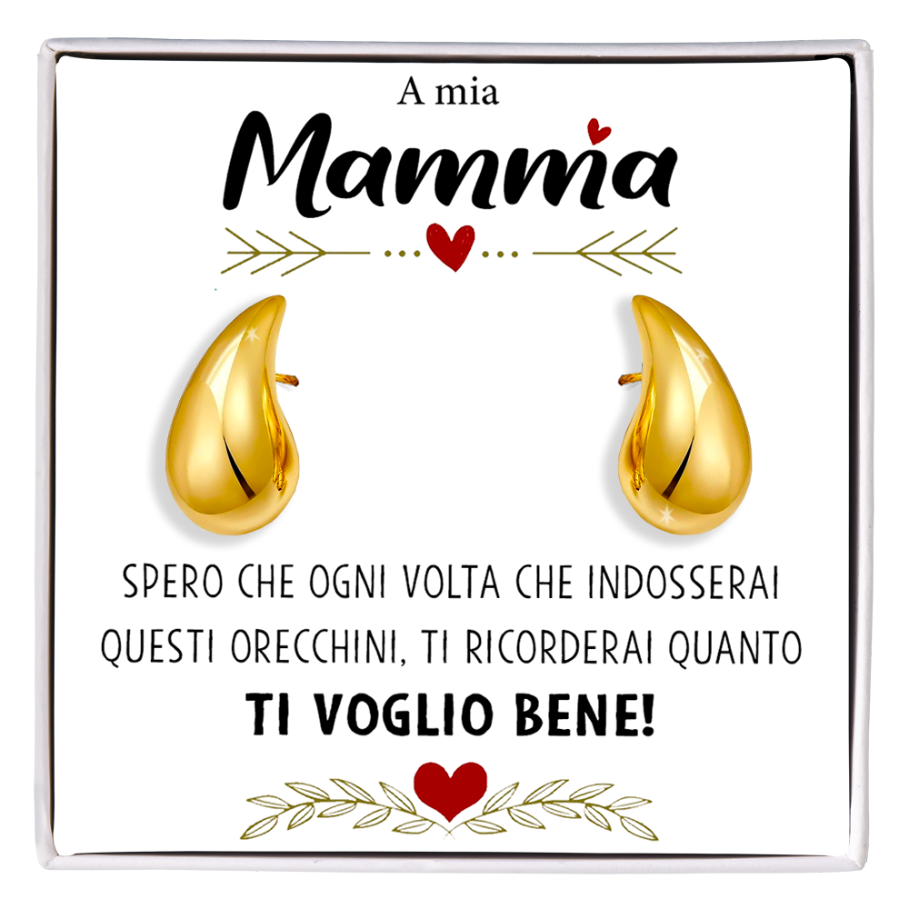 Orecchini a Goccia in Acciaio chirurgico - A mia Mamma