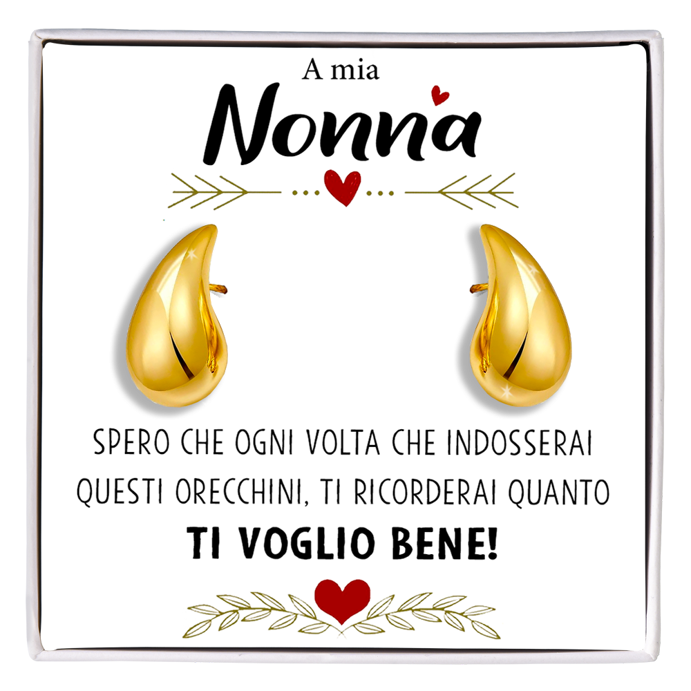 Orecchini a Goccia in Acciaio chirurgico - A mia Nonna