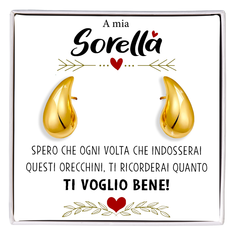 Orecchini a Goccia in Acciaio chirurgico - A mia Sorella