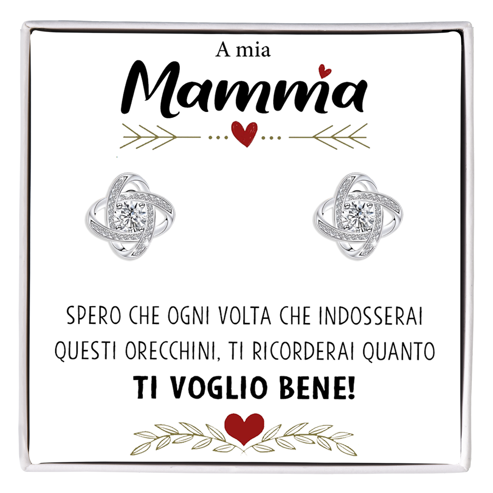 Orecchini Nodo con Pietra in Acciaio chirurgico - A mia mamma