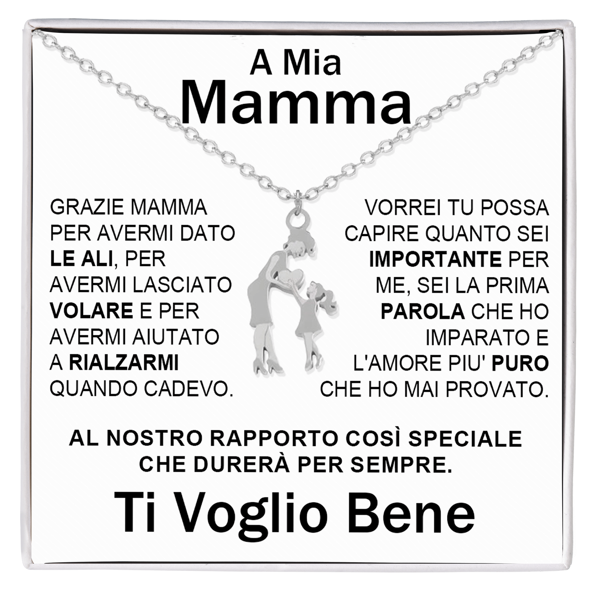 Collana Mamma e Figlia - Ti voglio bene.