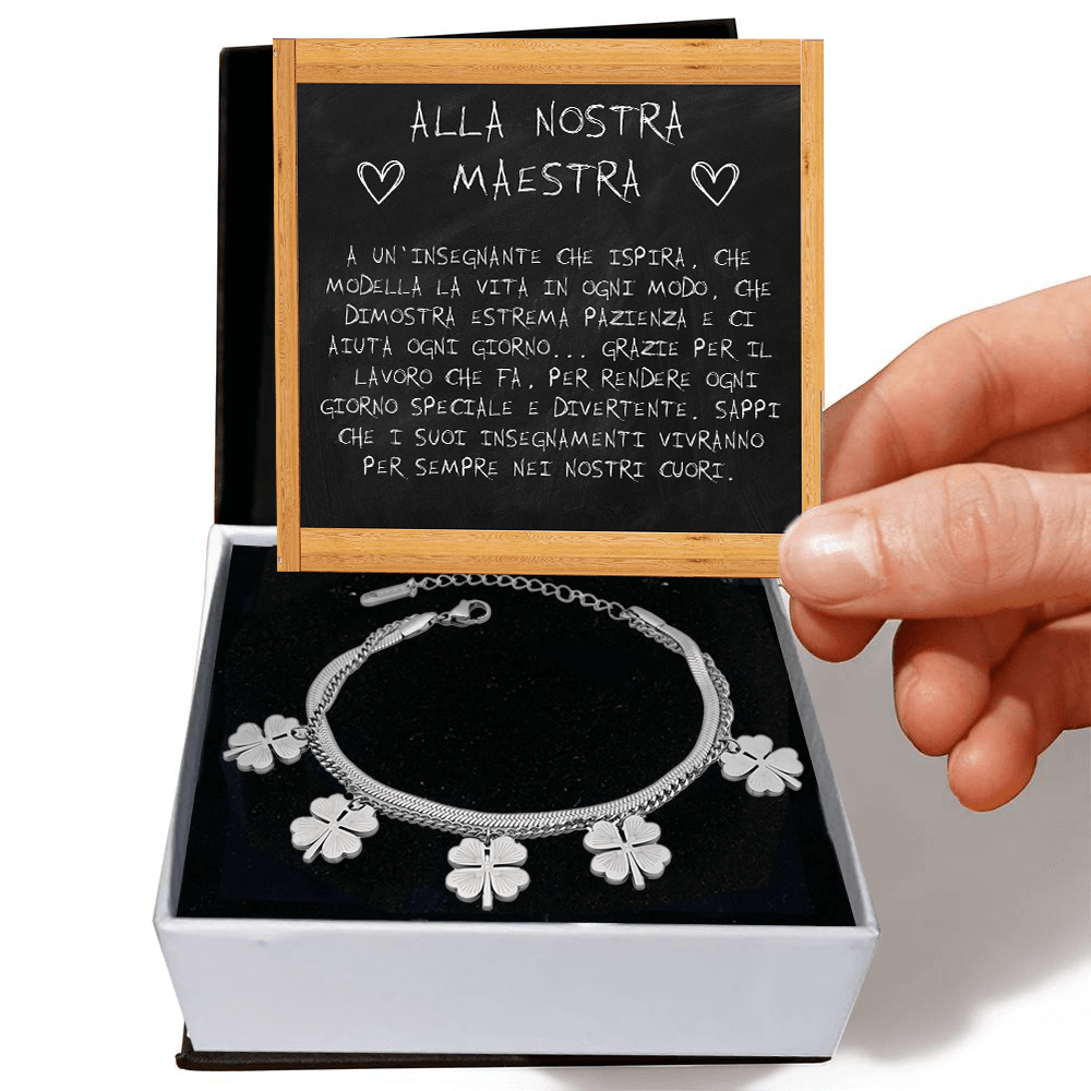 Bracciale Quadrifoglio - Alla nostra Maestra