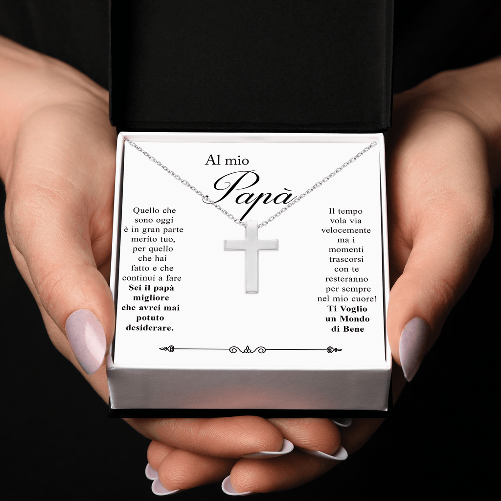 Collana Croce Argento sterling 925 - Al Papà