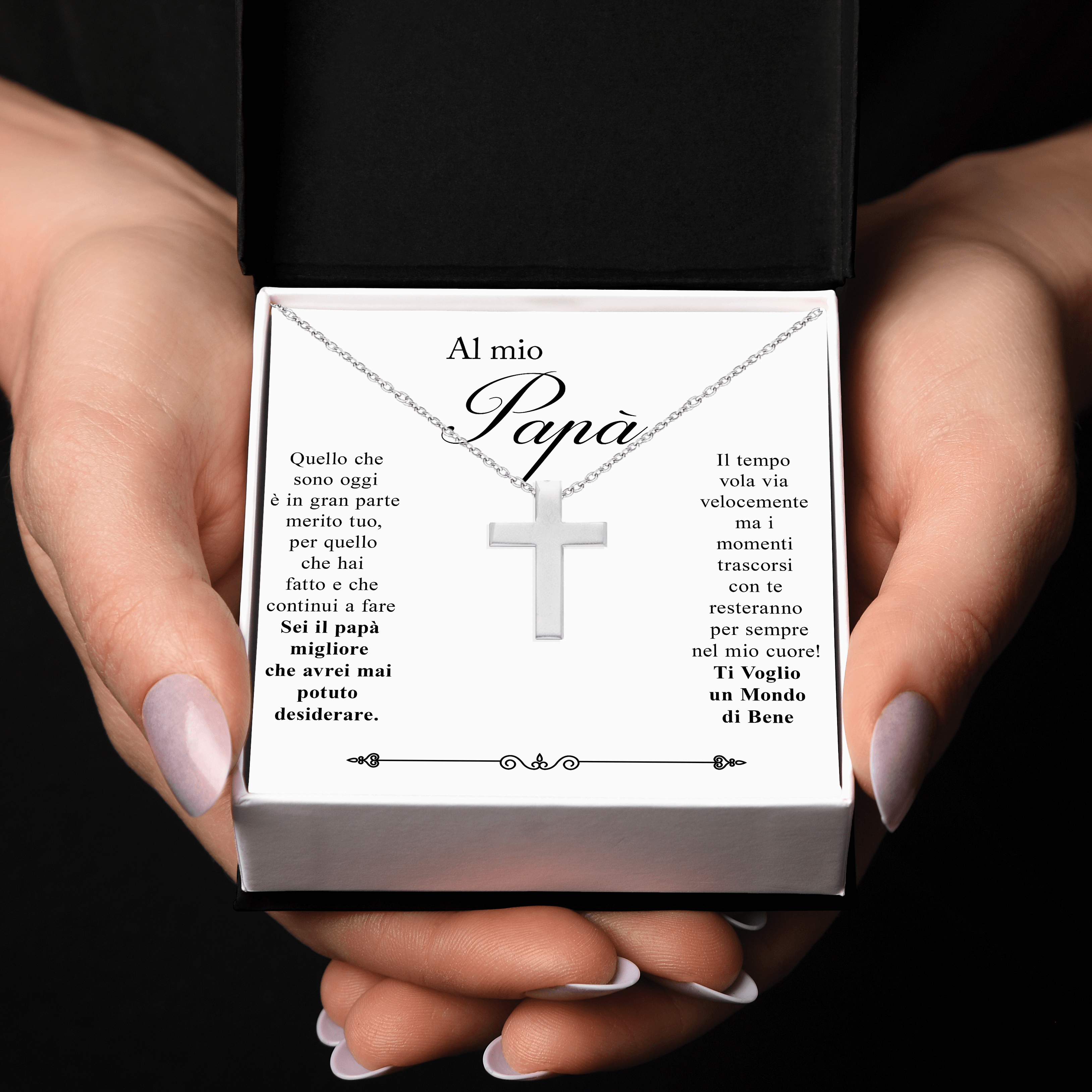 Collana Croce Argento sterling 925 - Al Papà