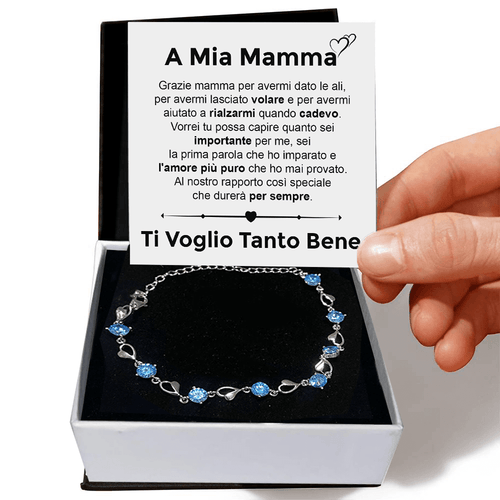 Bracciale Pietre Blu A mia Mamma - Ti voglio tanto bene.