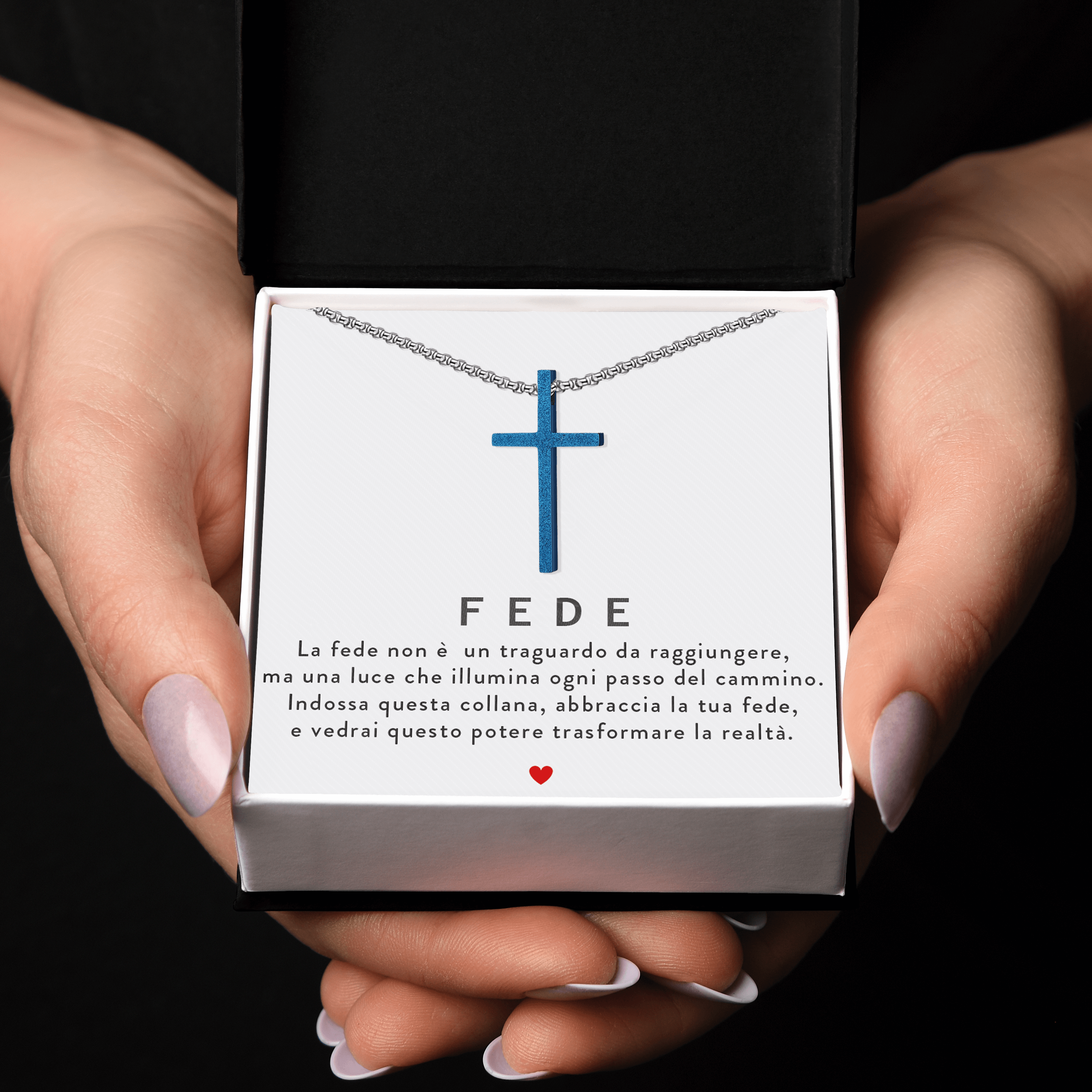 Collana Croce Blu - Fede.