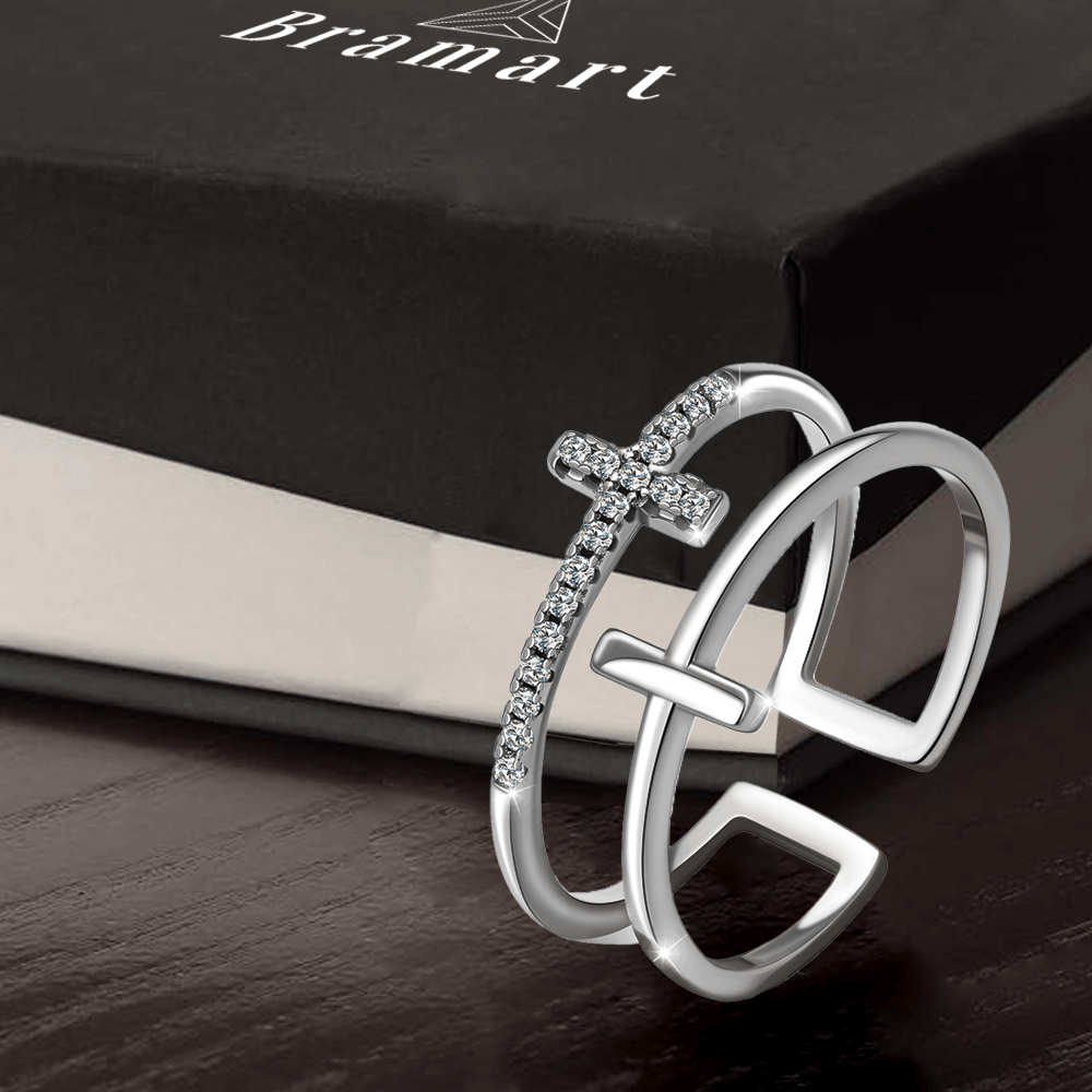 Anello da Donna in Argento Sterling 925 Per la donna della mia vita - Croce