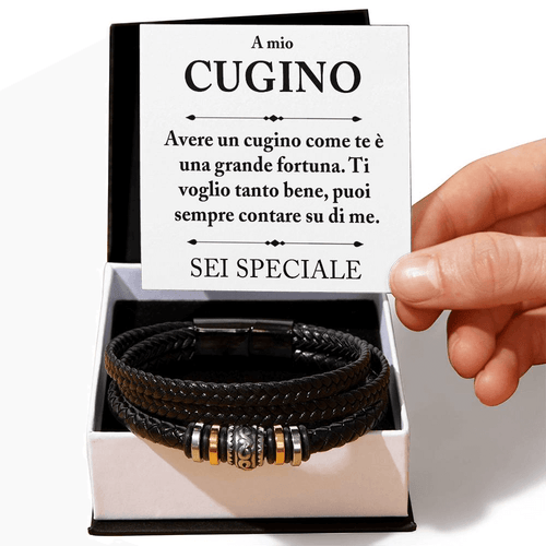 Bracciale Pelle Intrecciata - Cugino
