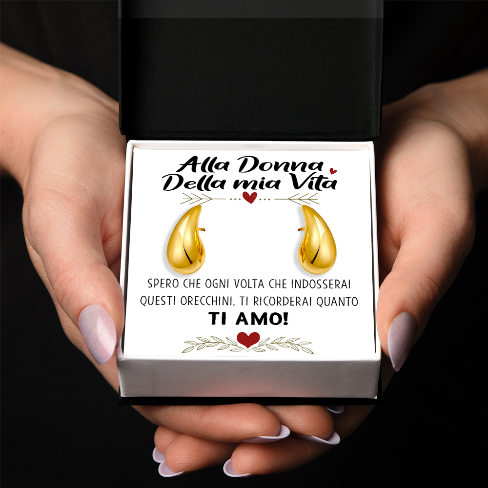 Orecchini a Goccia in Acciaio chirurgico - Alla donna della mia Vita