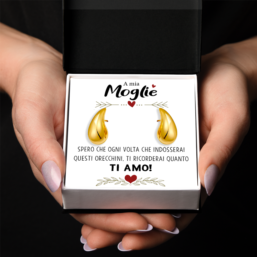Orecchini a Goccia in Acciaio chirurgico - A mia Moglie