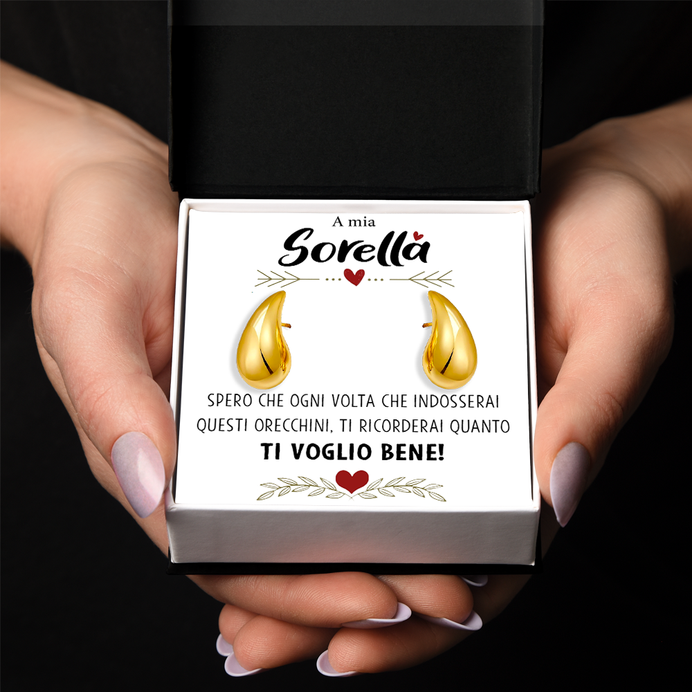 Orecchini a Goccia in Acciaio chirurgico - A mia Sorella