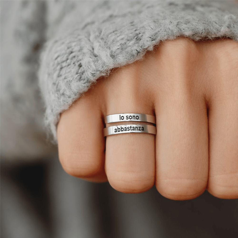 Anello da Donna in Argento Sterling 925 - Io Sono Abbastanza