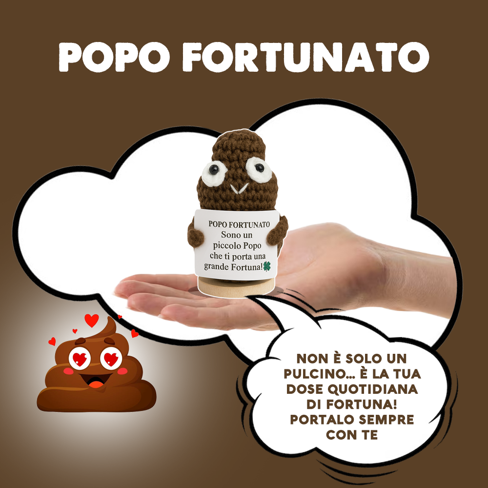 Peluche Crochet Con base in legno- Popo Fortunato
