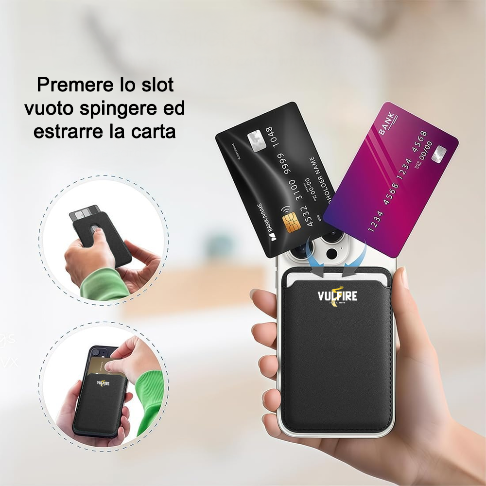 Portafoglio Portacarte Uomo in Ecopelle sintetica Alta Qualità RFID Blocking con Magnete