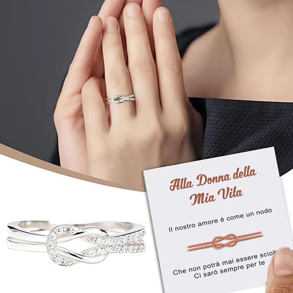 Anello Nodo da Donna in Argento Sterling 925 - Alla donna della mia vita